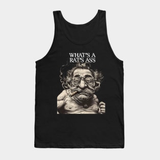 Puff Sumo: Asking for a Friend... What's a Rat's Ass? on a Dark Background Tank Top